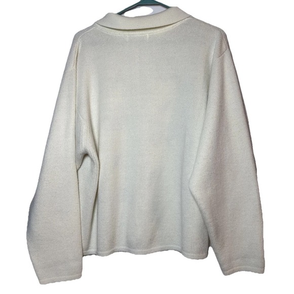 Vintage Croft & Barrow Fall Leaf Sweater XL Cream Embroidered Hong‎ Kong - Picture 6 of 6